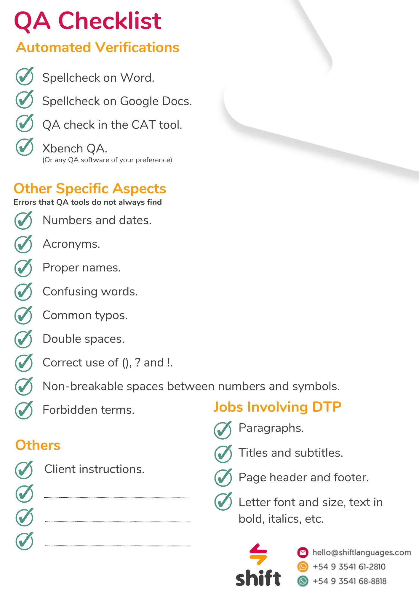 QA Checklist EN